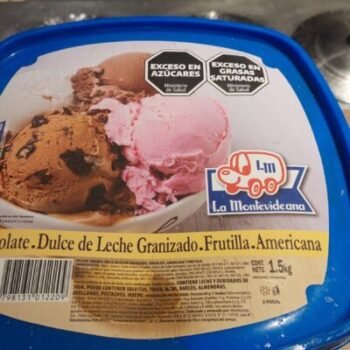 Chocolate. Dulce de leche granizado. Frutilla. Americana